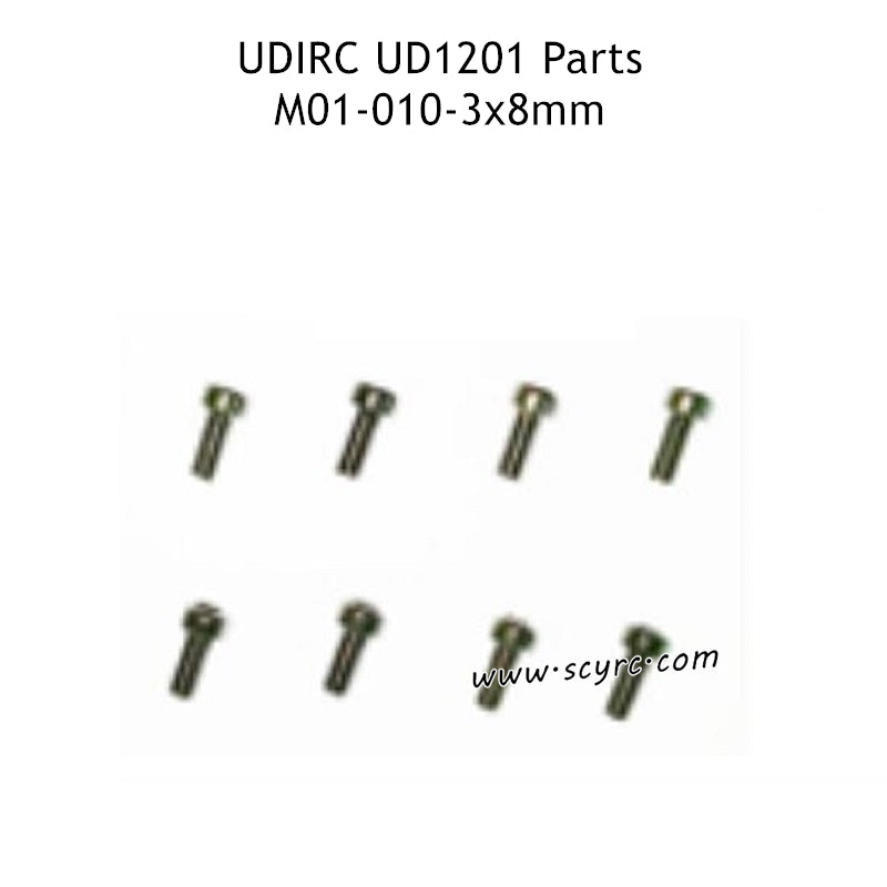 UDIRC UD1201 Parts 3x8MM HM Hexagon Socket Cup Head Machine Threaded Screws M01-010