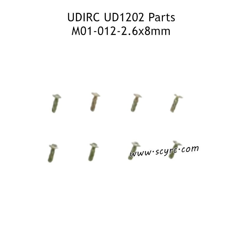 UDIRC UD1202 Parts 2.6X8MM KB Hexagon Socket Countersunk Head Self-Tapping Screws Parts M01-012