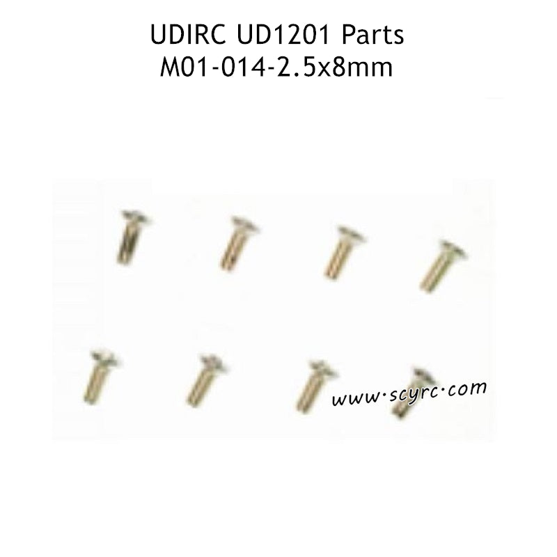 UDIRC UD1201 Parts 2.5X8MM KB Hexagon Socket Countersunk Head Machine Threaded Screws M01-014