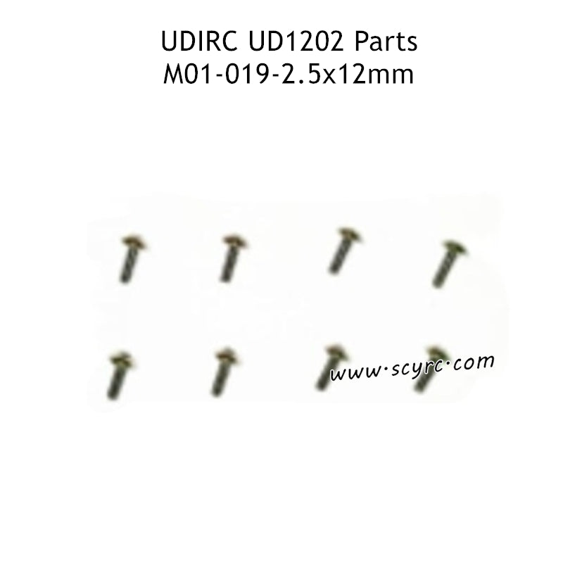 UDIRC UD1202 Parts 2.5X12MM TM Hexagon Socket Flat Round Head Self Tapping Screws M01-019