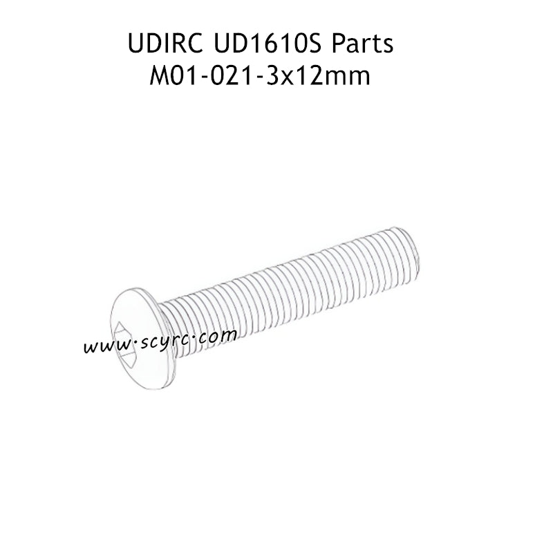 UDIRC UD1610S RC Truck Parts 3x12mm TM Hexagon Socket Button Head Machine Screw M01-021