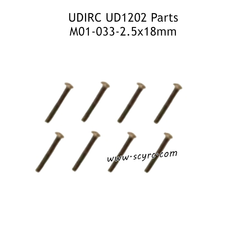 2.5X18MM TM Hexagon Socket Flat Round Head Machine Threaded Screws M01-033 for UDIRC UD1202 RC Car