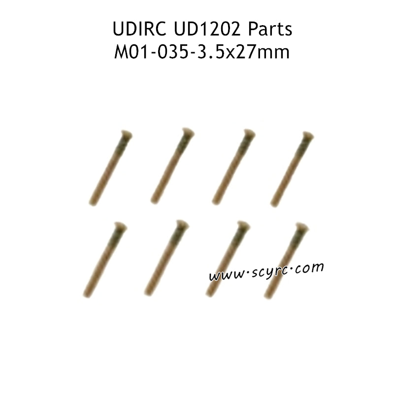 3.5X27MM Hexagon Socket Flat Head Self-Tapping Screws with Half Threads M01-035 for UDIRC UD1202 RC Car 