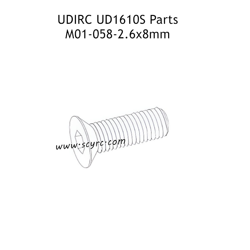 UDIRC UD1610S Parts 2.6x8mm KM Hexagon Socket Countersunk Head Machine Screw M01-058