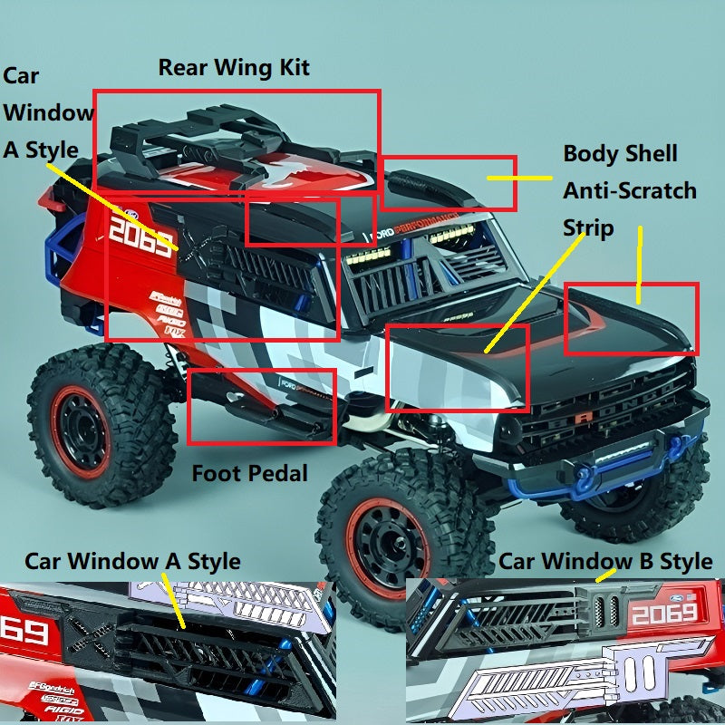 MJX Hyper Go H12P Upgrade Parts Car Window and Complete Set of Modification Parts