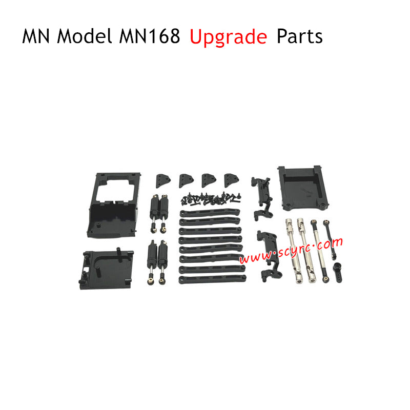MN Model MN168 RC Truck Upgrade Parts Metal Kit Black