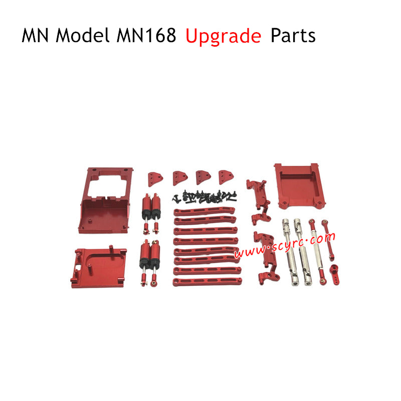 MN Model MN168 RC Truck Upgrade Parts Metal Kit Red