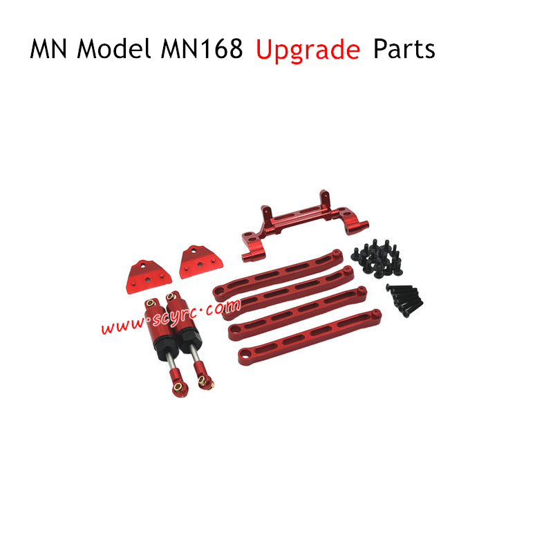 MN Model MN168 RC Truck Upgrade Parts Tie Rod and Shock Kit Red