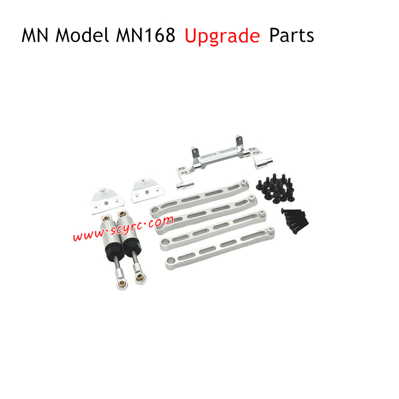 MN Model MN168 RC Truck Upgrade Parts Tie Rod and Shock Kit Silver