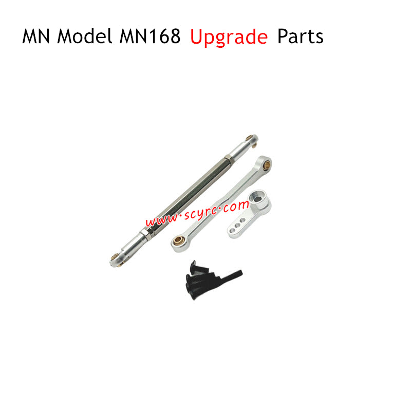 MN Model MN168 Upgrade Parts Metal Steering Rod and Servo Arm Silver