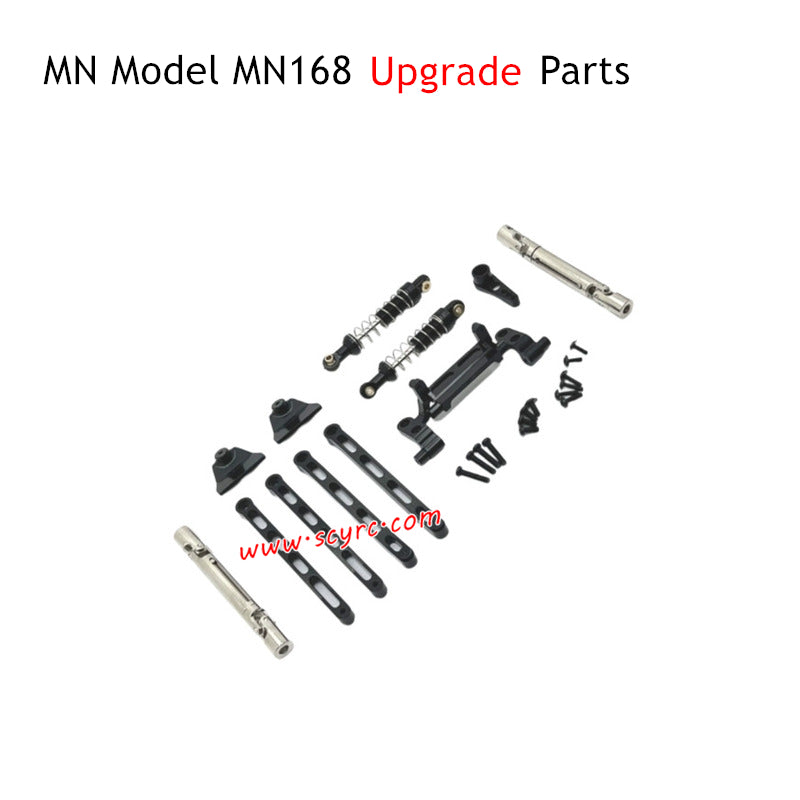 MN Model MN168 Upgrade Parts Tie Rod and Shock Kit Black