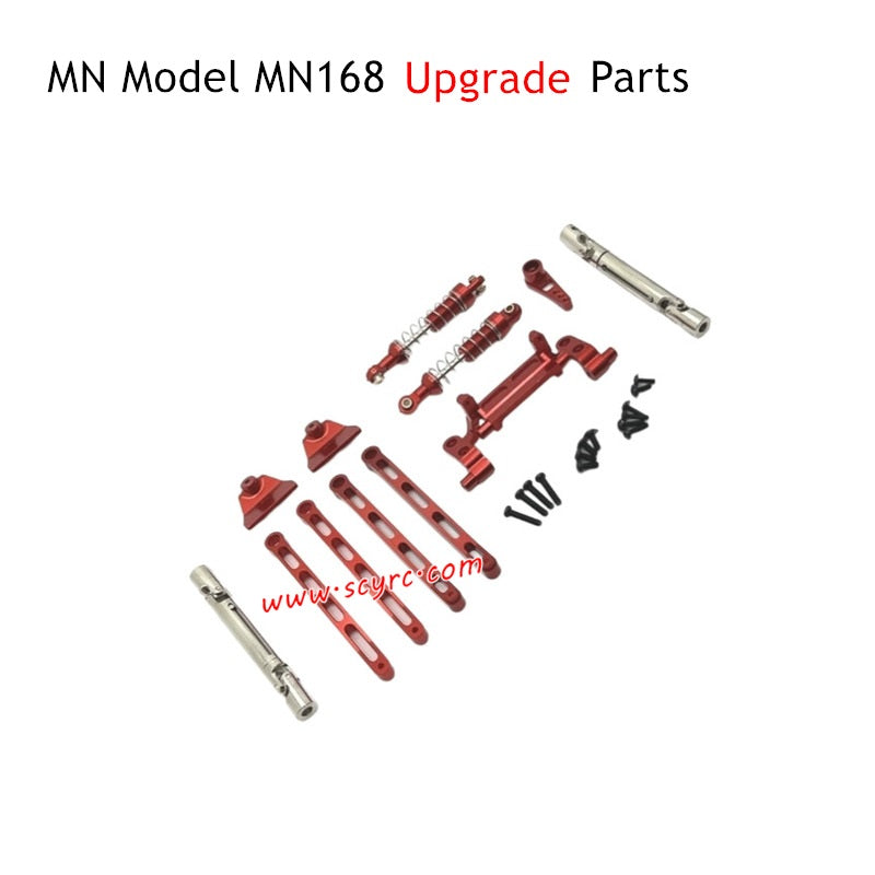 MN Model MN168 Upgrade Parts Tie Rod and Shock Kit Red