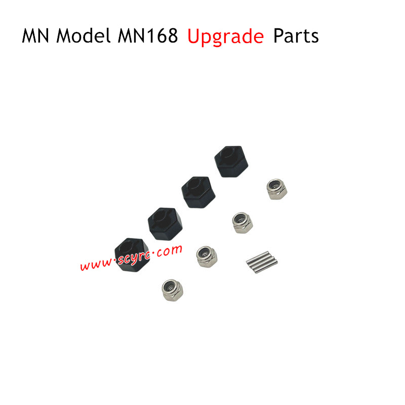 MN Model MN168 RC Truck Upgrade Parts Metal Nuts Kit Black