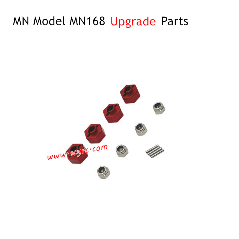 MN Model MN168 RC Truck Upgrade Parts Metal Nuts Kit Red