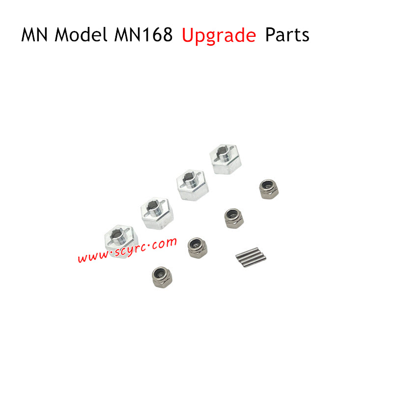 MN Model MN168 RC Truck Upgrade Parts Metal Nuts Kit Silver