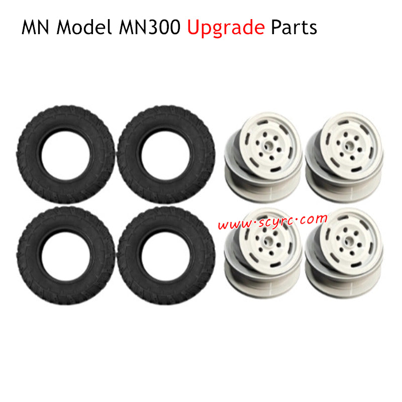 MN Model MN300 RC Car Upgrade Parts Metal Wheel Hubs and Wheels