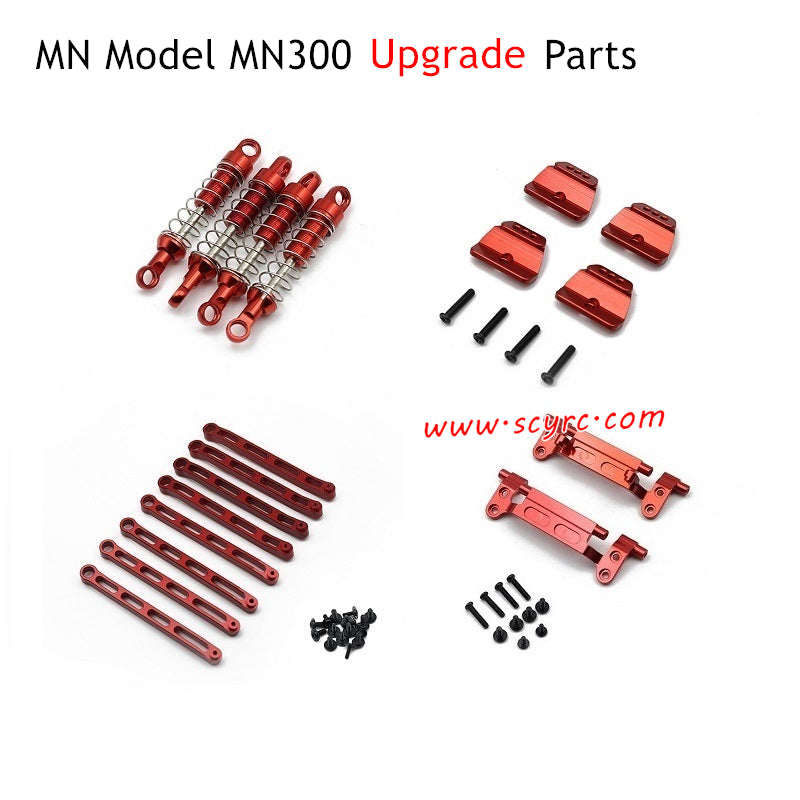 MN Model MN300 RC Car Upgrade Parts Shock Absorber Kit Red