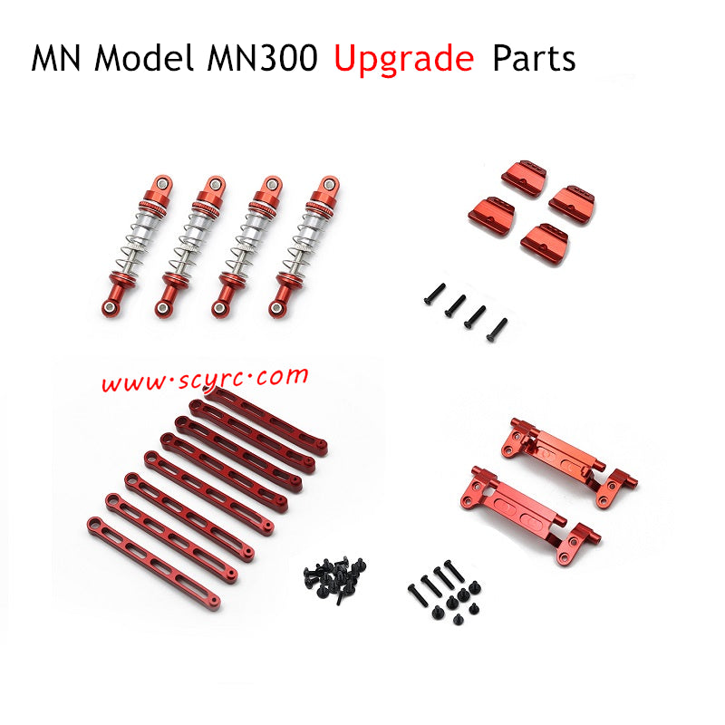 MN Model MN300 RC Car Upgrade Parts Shock Absorber Kit Red