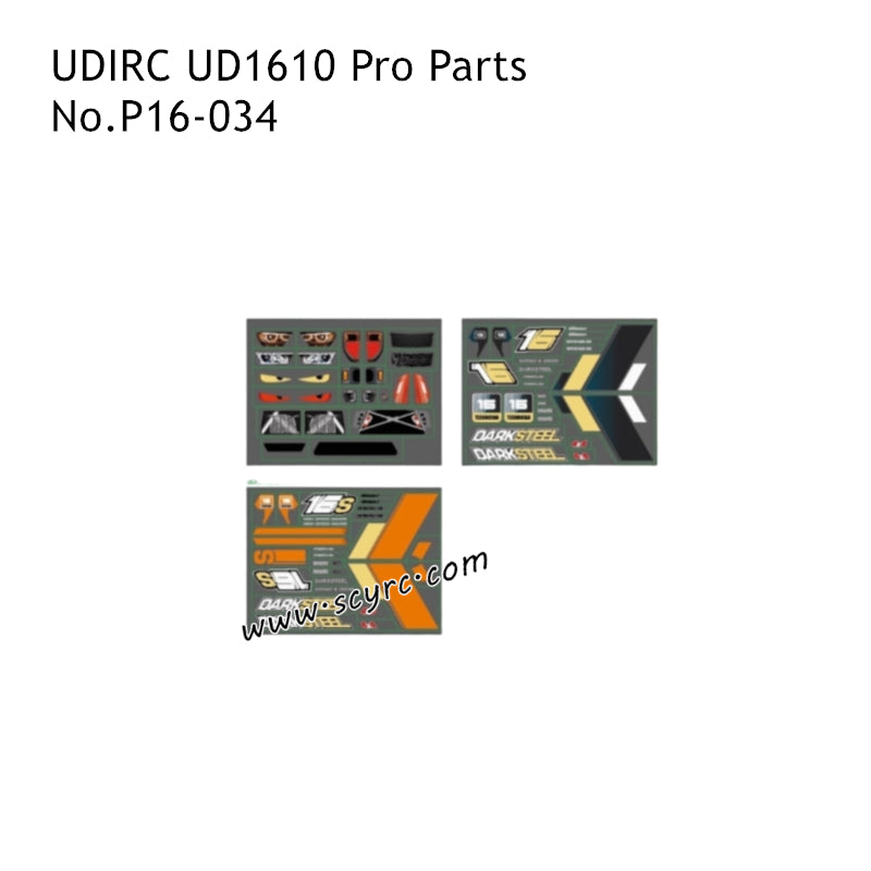 UDIRC UD1610 Pro RC Car Parts Stickers P16-034