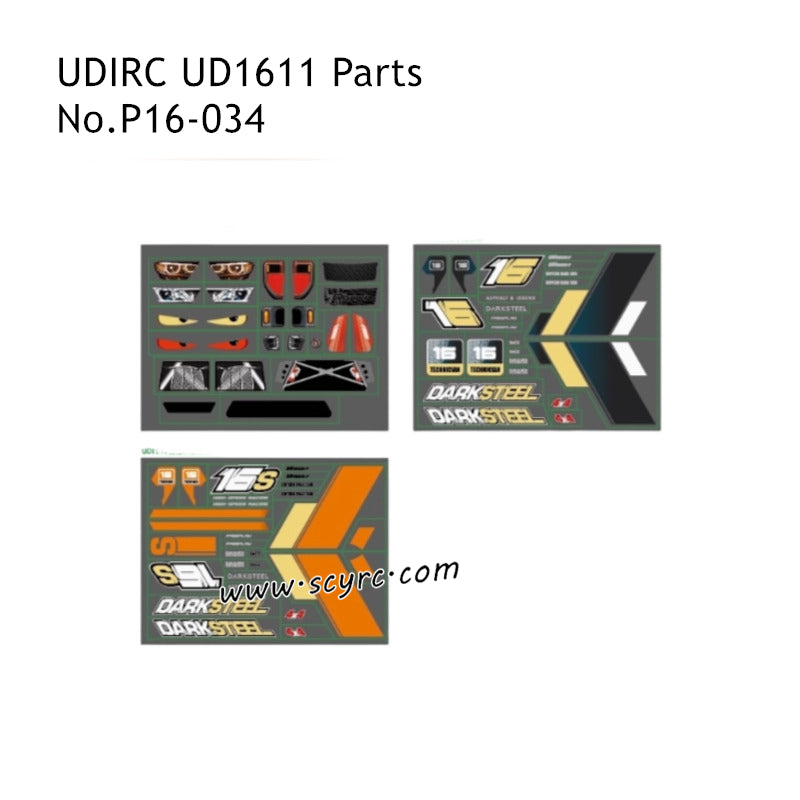UDIRC UD1611 RC Car Parts Stickers P16-034