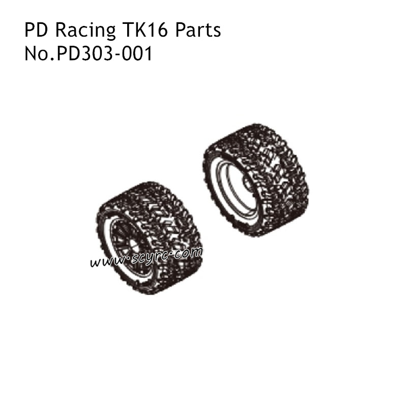 PD Racing TK10 1/16 RC Car Parts Wheels PD303-001
