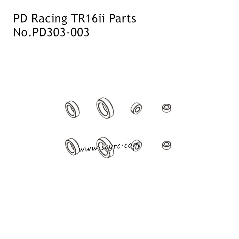 PD Racing TR16ii PD304T Parts Bearings PD303-003