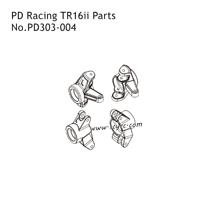 PD Racing TR16ii PD304T Parts Front and Rear Steering Knuckle PD303-004