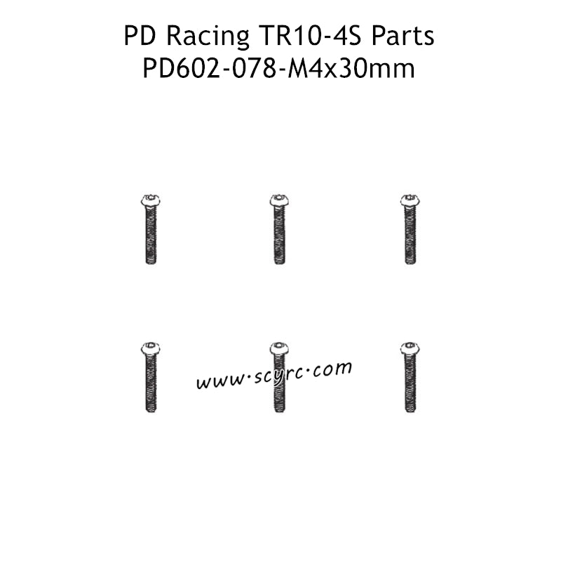 PD Racing TR10-4S Monster RC Truck Parts HM4x30 B Head Hex Screw PD602-078