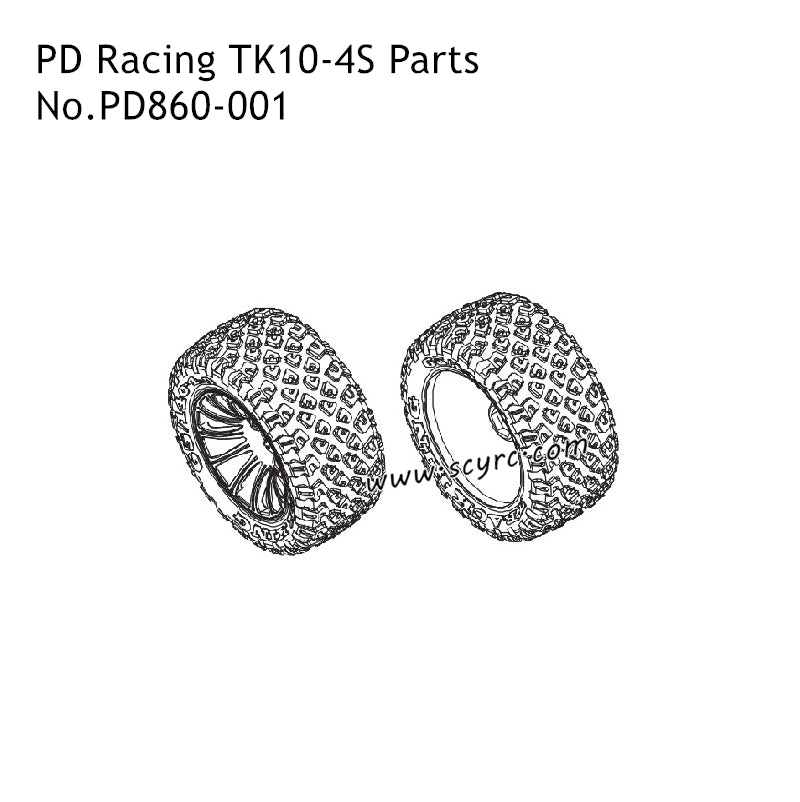 PD Racing TK10-4S RC Truck Parts Tire Unit PD860-001
