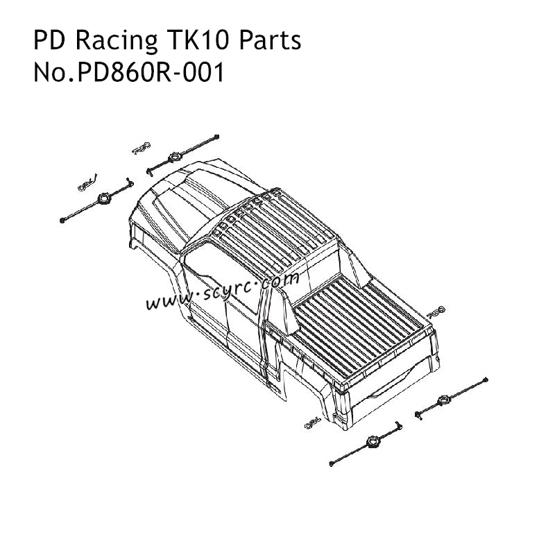 PD Racing TK10 RC Truck Parts Car Shell PD860R-001