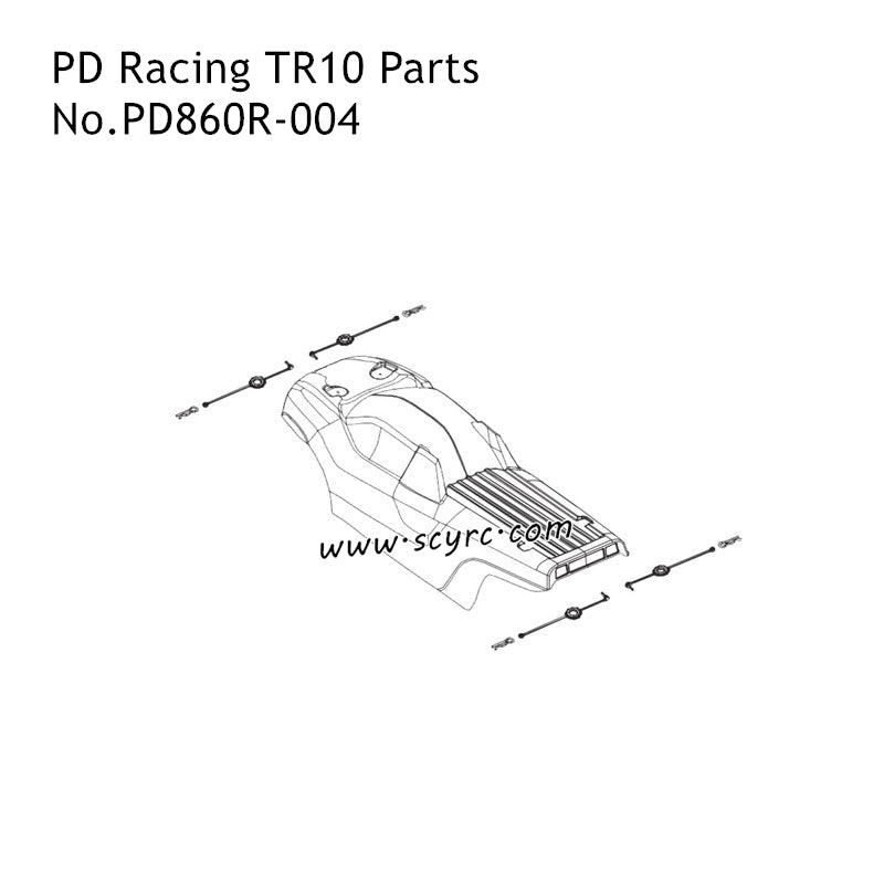 PD Racing TR10 PD861T-TR RC Truck Parts Car Shell PD860R-004