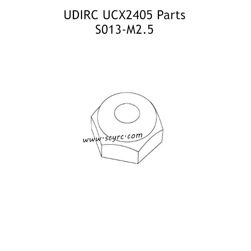 UDIRC UCX2405 Parts M2.5 Hex Flanged Nylon Lock Nut UCX24-S013
