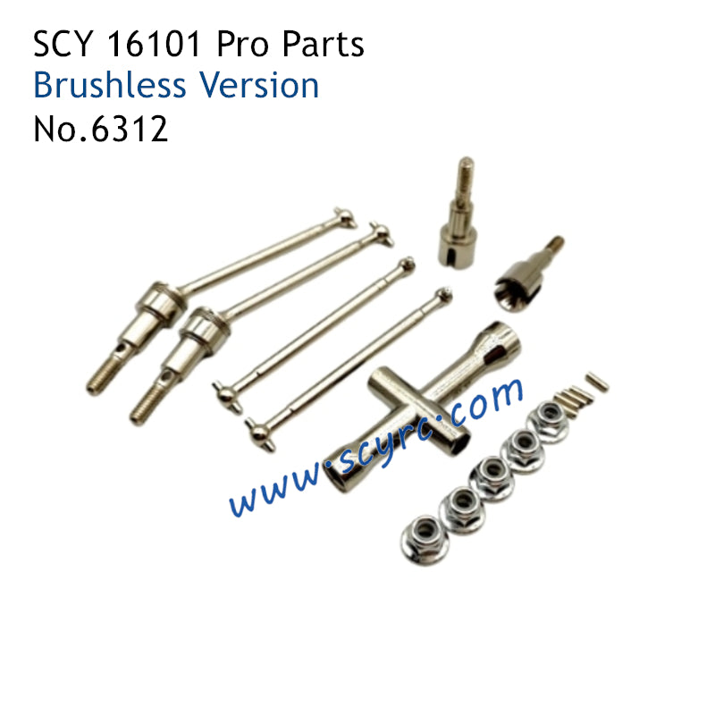 SCY 16101 Pro RC Car Parts Metal Front and Rear Metal Drive Shaft 6312