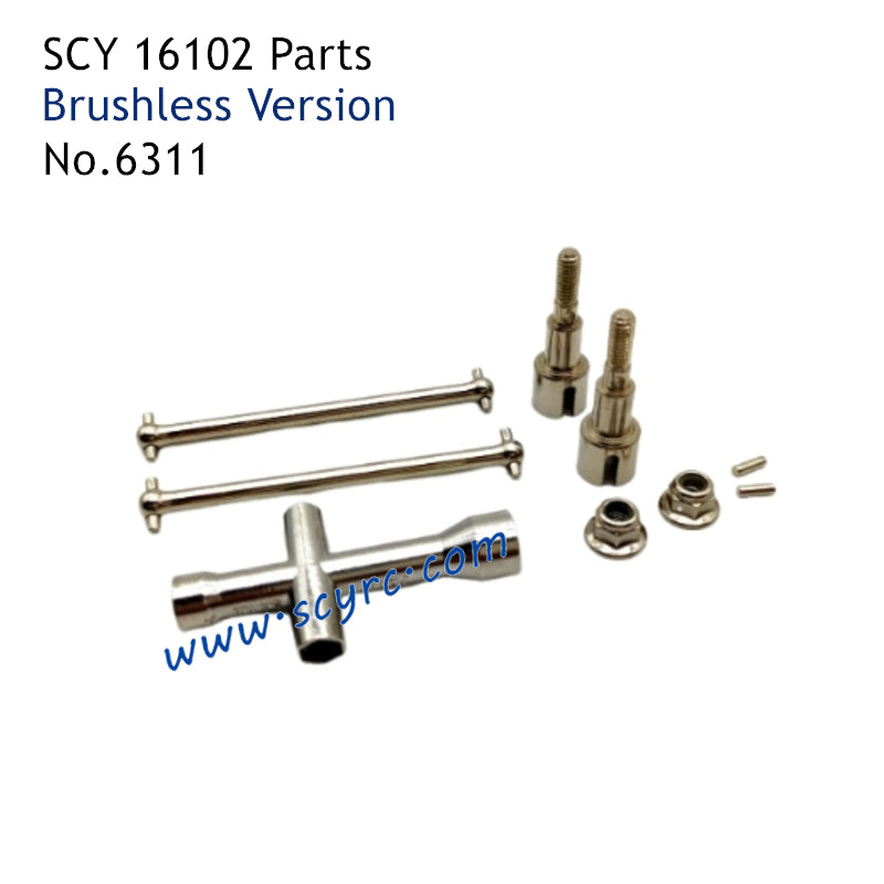SCY 16102 Pro RC Car Parts Metal Rear Drive Shaft Kit 6311