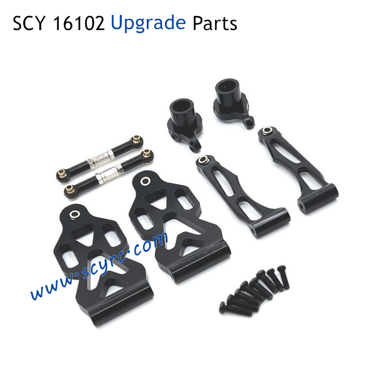 SCY 16102 Pro Upgrade Parts Metal Parts Front Steering Cup and Steering Rod and Front Swing Arm Kit
