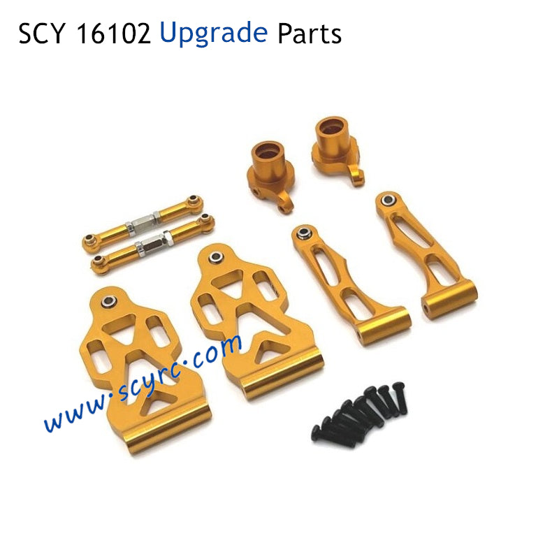 SCY 16102 Pro Upgrade Parts Metal Parts Front Steering Cup and Steering Rod and Front Swing Arm Kit