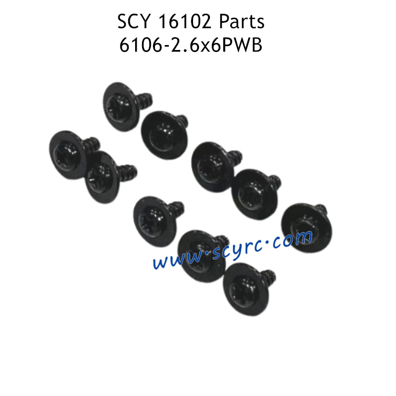 SCY 16102 RC Car Parts 2.6X6PWB Screw 6106