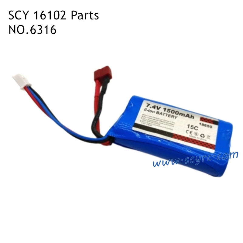 SCY 16102 RC Car Parts 7.4V 15C 1500mAh 18650 Battery 6316