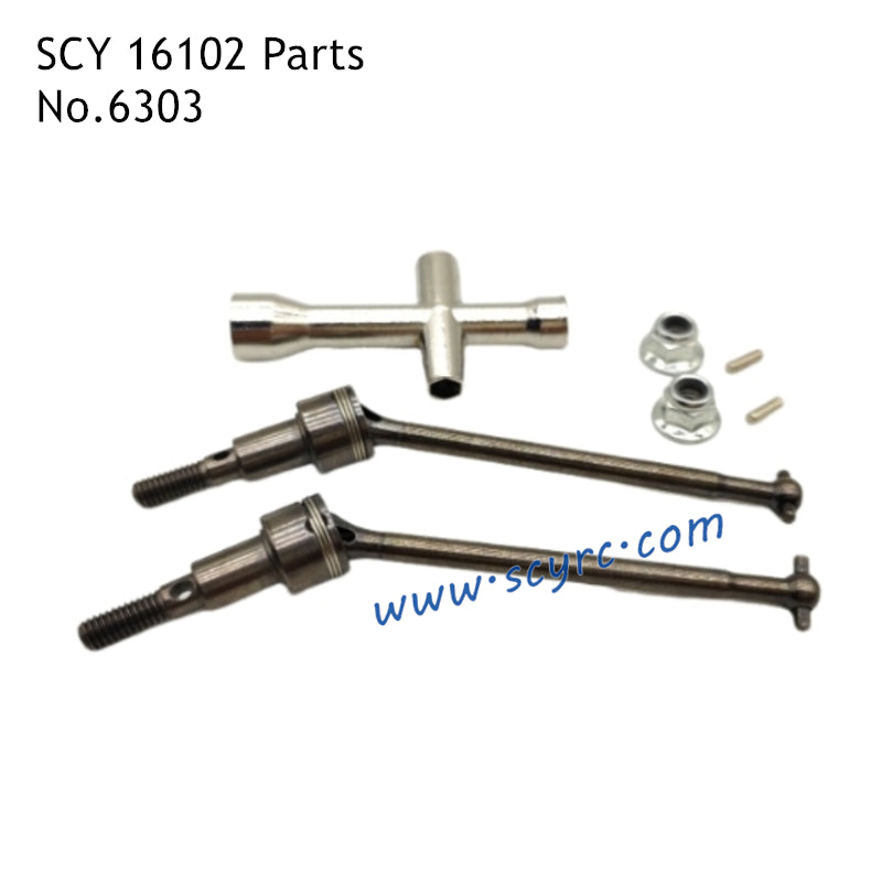 SCY 16102 RC Car Parts Brushed Metal Front Drive Shaft Kit 6303