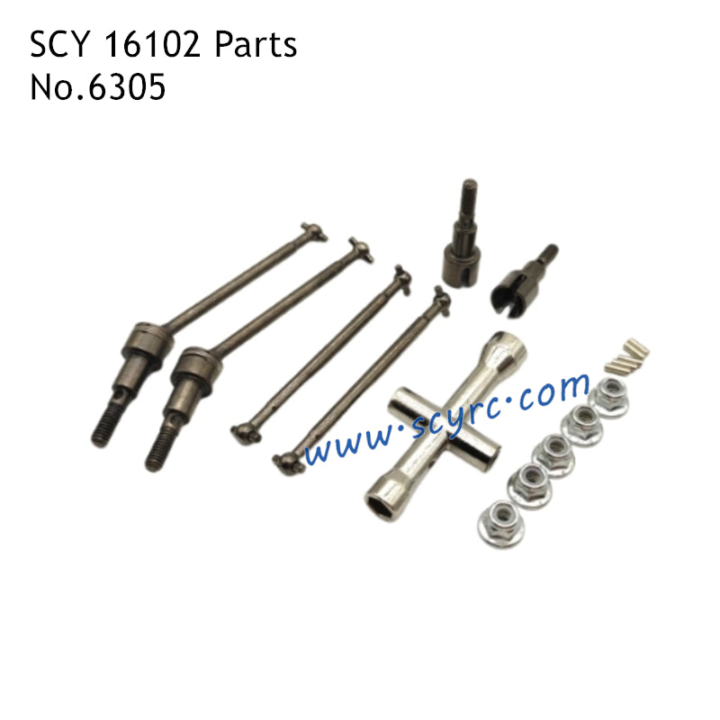 SCY 16102 RC Car Parts Brushed Metal Front and Rear Drive Shaft 6305