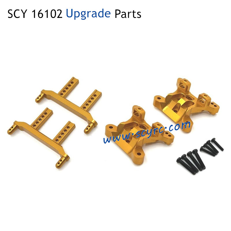 SCY 16102 RC Car Upgrade Parts Front and Rear Body Mount Pillar and Shock Tower