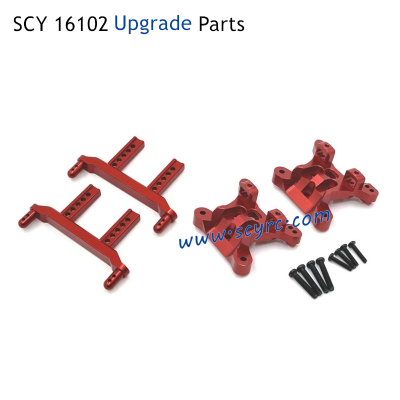 SCY 16102 RC Car Upgrade Parts Front and Rear Body Mount Pillar and Shock Tower