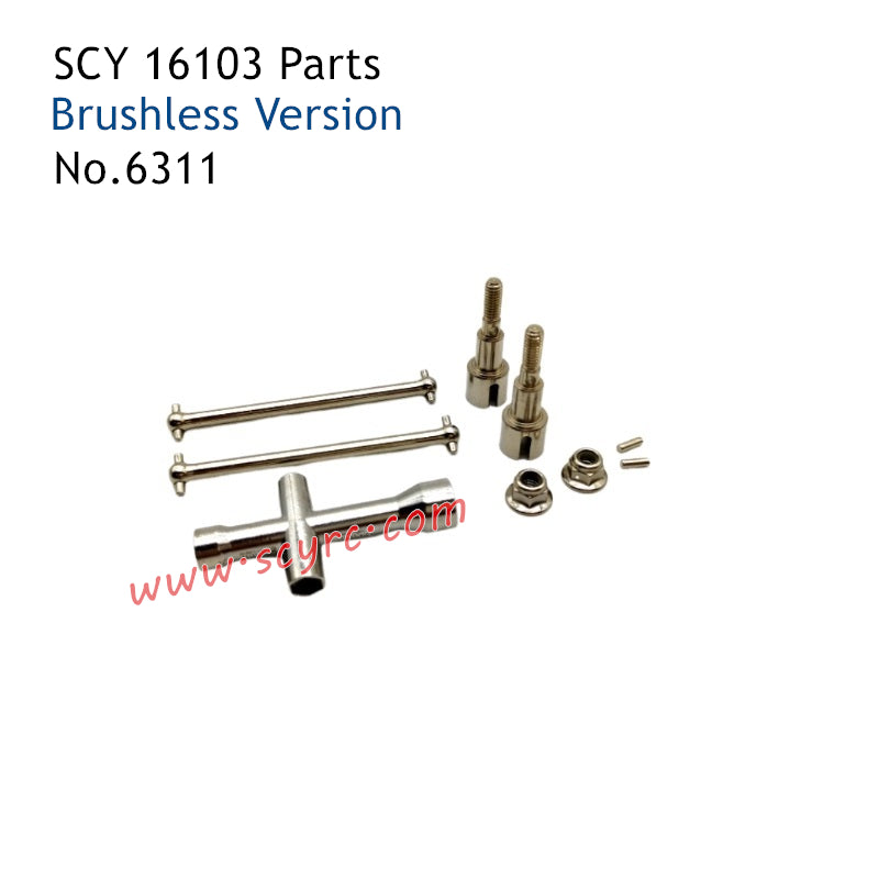 SCY 16103 Pro RC Car Parts Metal Rear Drive Shaft Kit 6311