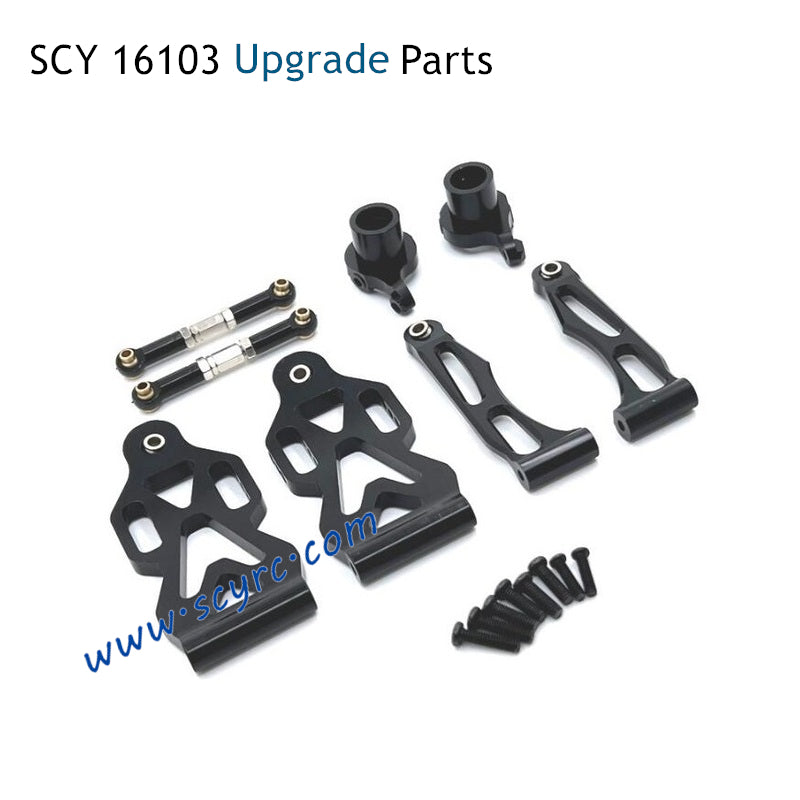 SCY 16103 Pro Upgrade Parts Metal Parts Front Steering Cup and Steering Rod and Front Swing Arm Kit