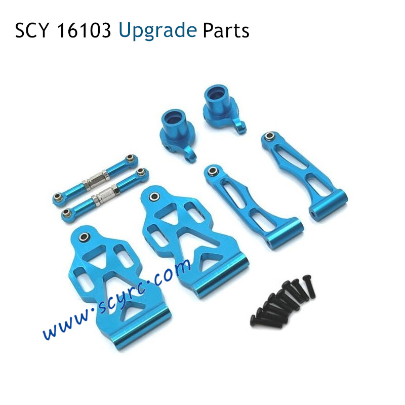 SCY 16103 Pro Upgrade Parts Metal Parts Front Steering Cup and Steering Rod and Front Swing Arm Kit