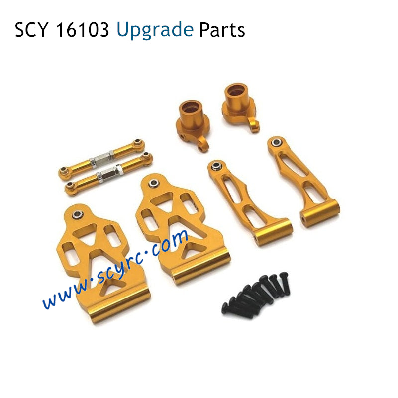 SCY 16103 Pro Upgrade Parts Metal Parts Front Steering Cup and Steering Rod and Front Swing Arm Kit