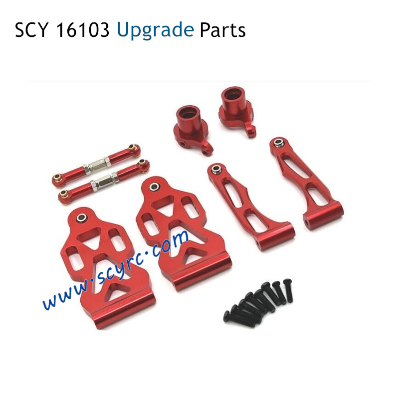 SCY 16103 Pro Upgrade Parts Metal Parts Front Steering Cup and Steering Rod and Front Swing Arm Kit