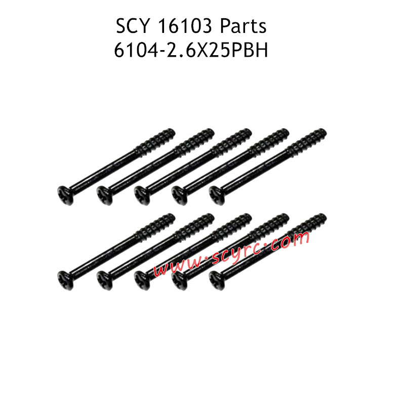 SCY 16103 RC Car Parts 2.6X25PBH Screw 6104