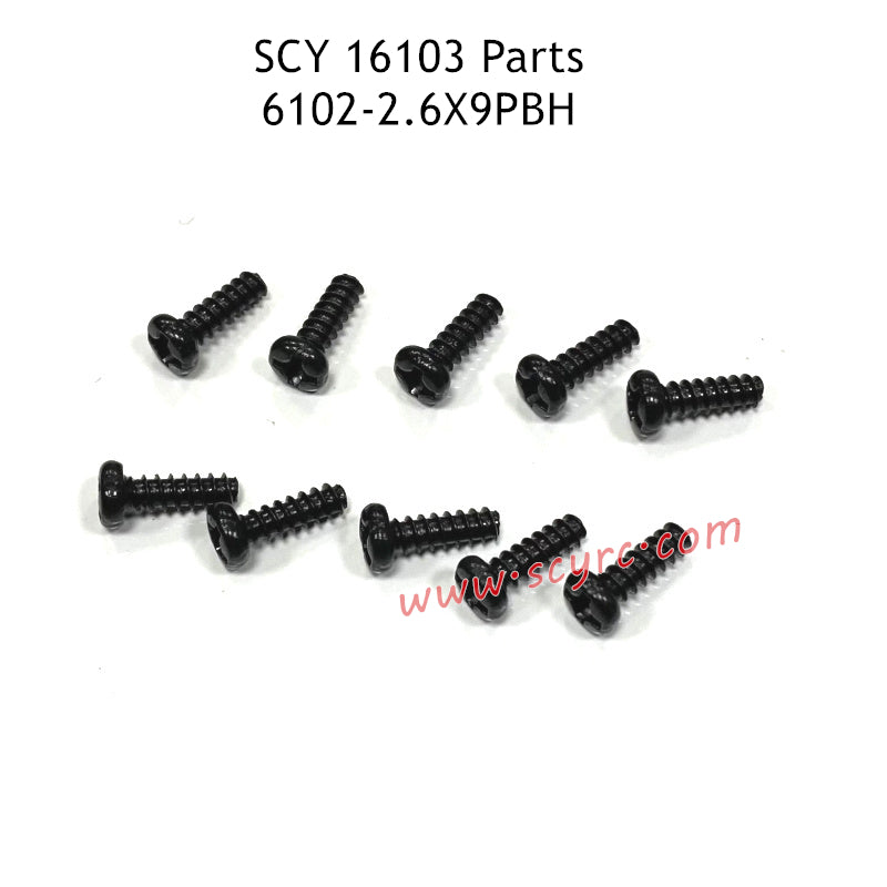 SCY 16103 RC Car Parts 2.6X9PBH Screw 6102