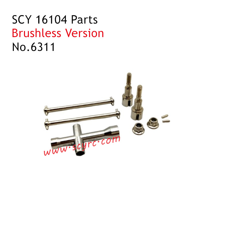SCY 16104 Pro Parts Metal Rear Drive Shaft Kit 6311